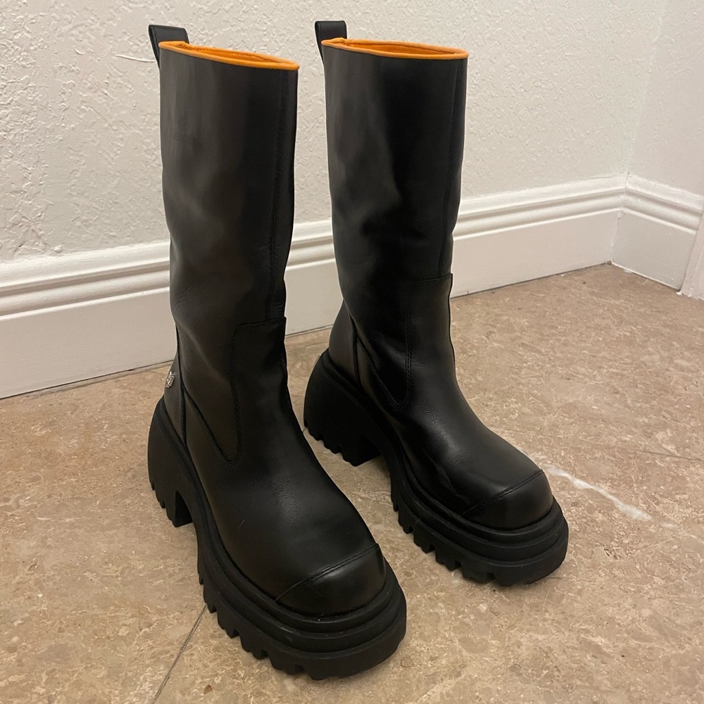 Naked Wolfe Shock Black Leather Boot